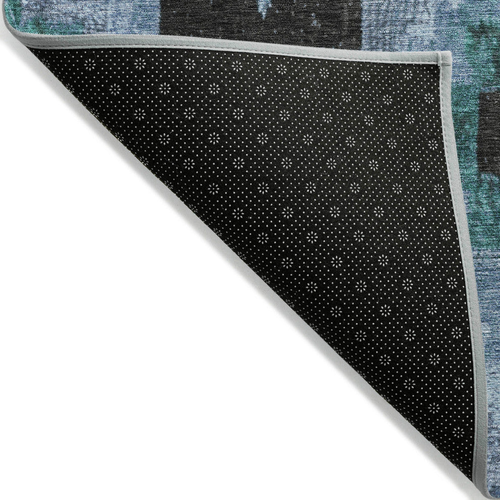 Machine Washable Indoor/Outdoor Chantille ACN1894 Teal 9' x 12' Rug