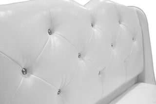 Madrid Platform Off-White Modern Bed, Cal King