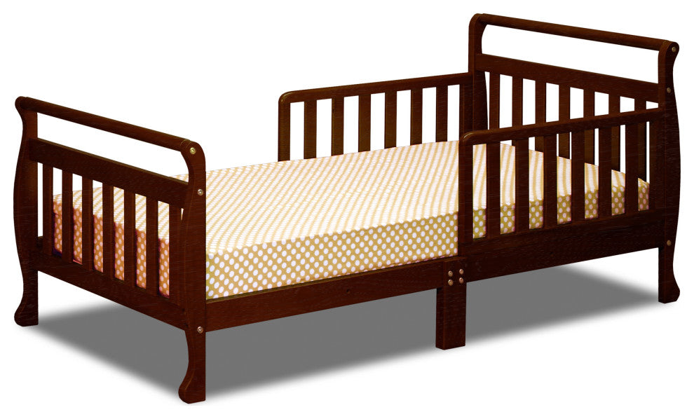 Baby Mile Bailey Sleigh Toddler Bed, Espresso