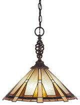 Elegante 1-Light Pendant, Dark Granite/Zion Art