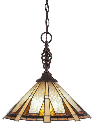 Elegante 1-Light Pendant, Dark Granite/Zion Art