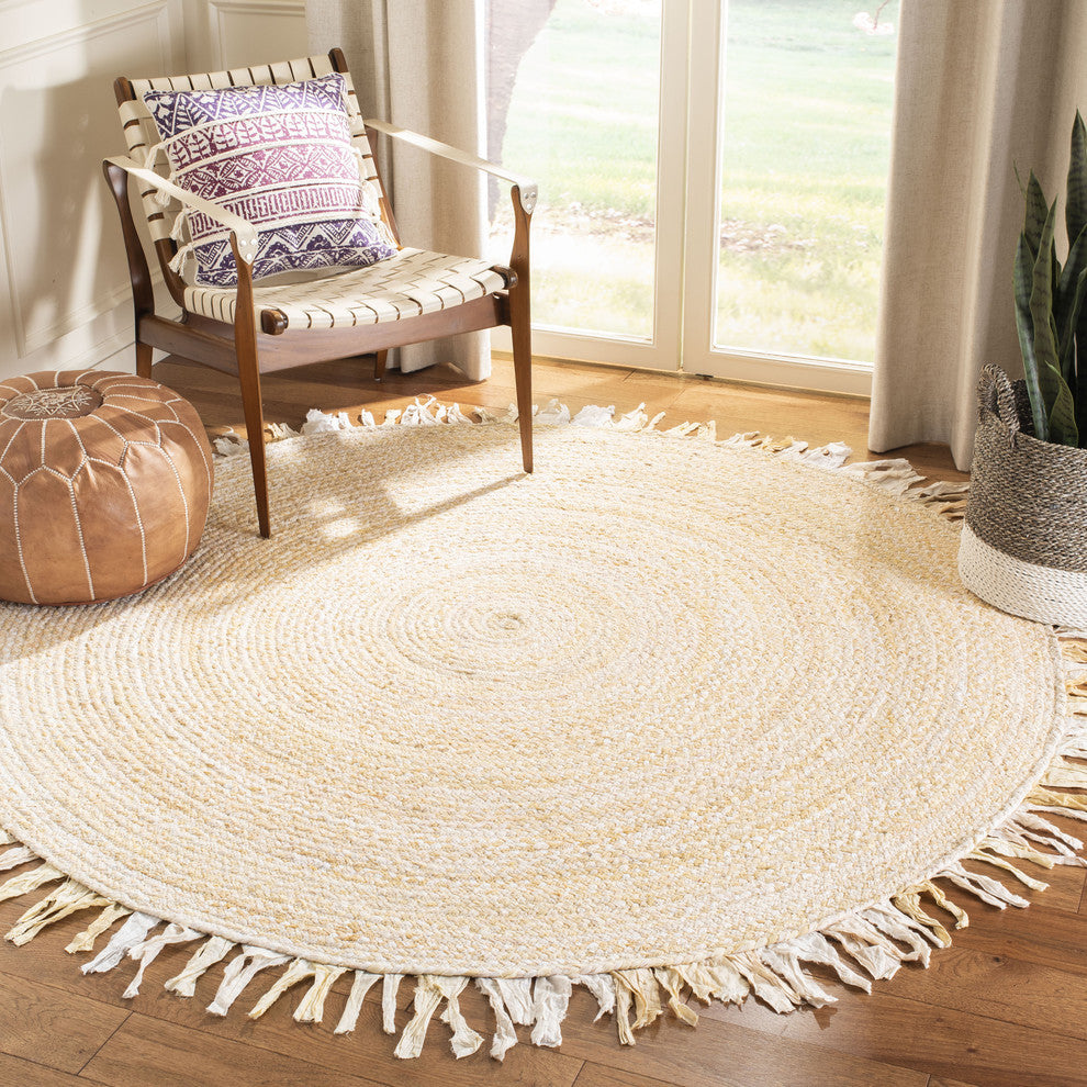 Safavieh Braided BRD451B 4' Round Beige Rug
