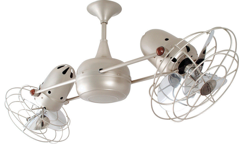 Duplo Dinamico Rotational Ceiling Fan, Brushed Nickel