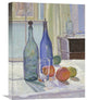 "Blue and Green Bottles and Oranges" Artwork, 16" x 22"