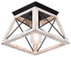 Farmhouse Rustic 1-Light Geometric Flush Mount, White