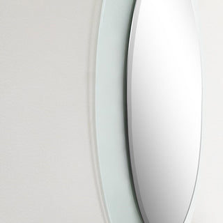 23" Oval Frosted Frame Mirror