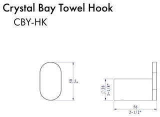 ZLINE Crystal Bay Hook, Polished Gold, CBY-HK-PG