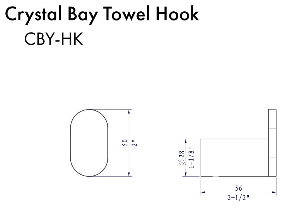 ZLINE Crystal Bay Hook, Polished Gold, CBY-HK-PG
