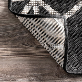 Nuloom Saunders Geometric Indoor/Outdoor Striped Area Rug, Dark Grey 9'6"x12'