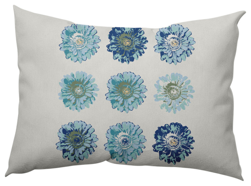 Gypsy Floral Decorative Throw Pillow, Dark Cobalt Blue, 14"x20"