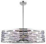 Petia 8 Light Drum Shade Island Light With Chrome Finish
