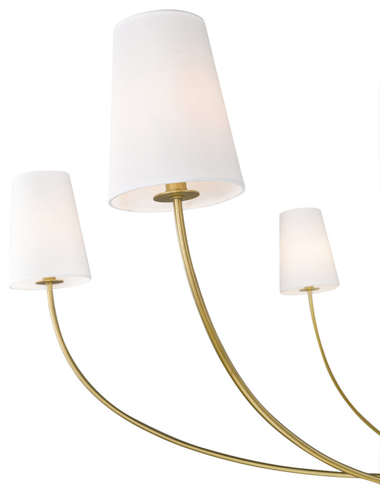 Z-LITE 6-Light Chandelier, Rubbed Brass