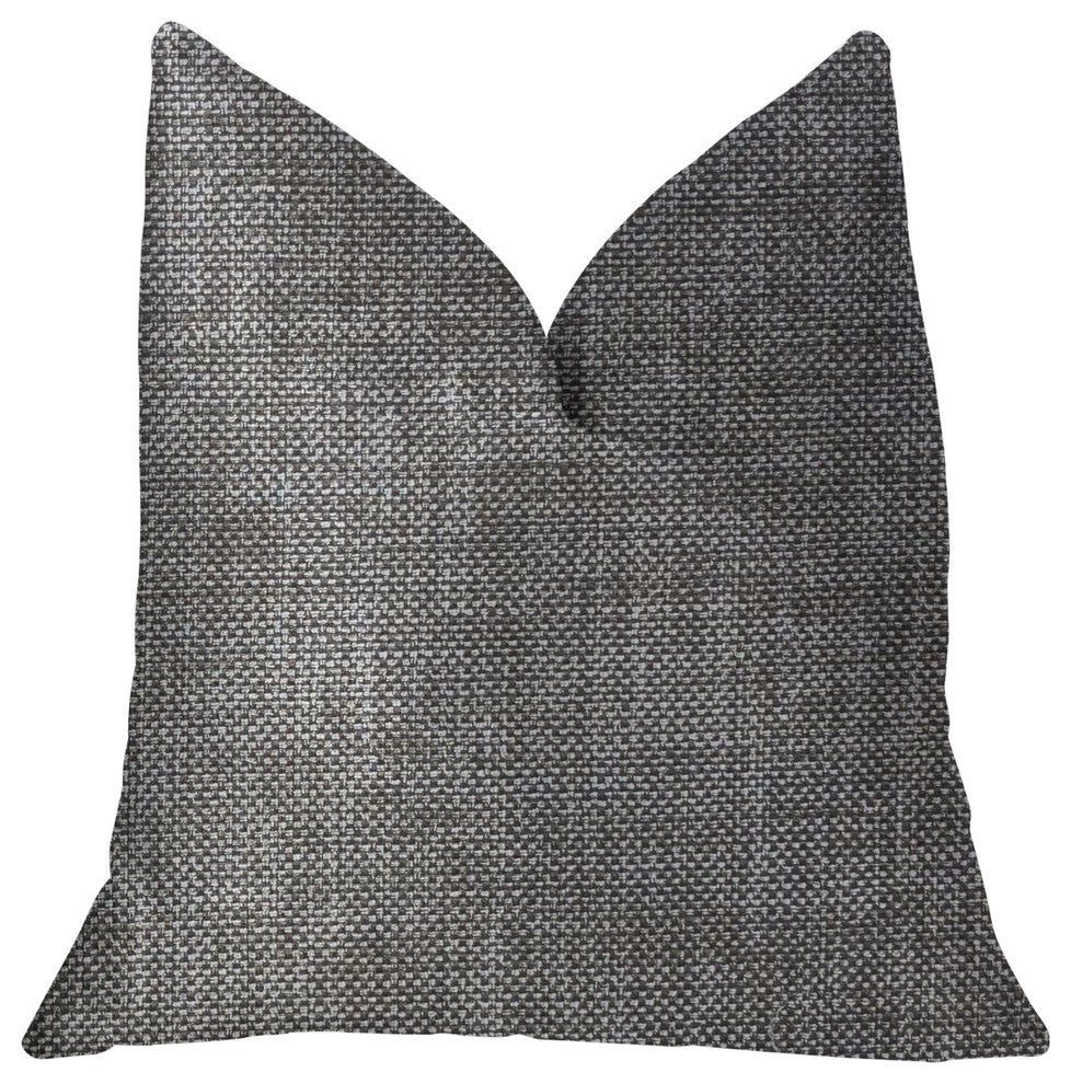 Grey Pebble Silver Luxury Throw Pillow, 20"x30" Queen