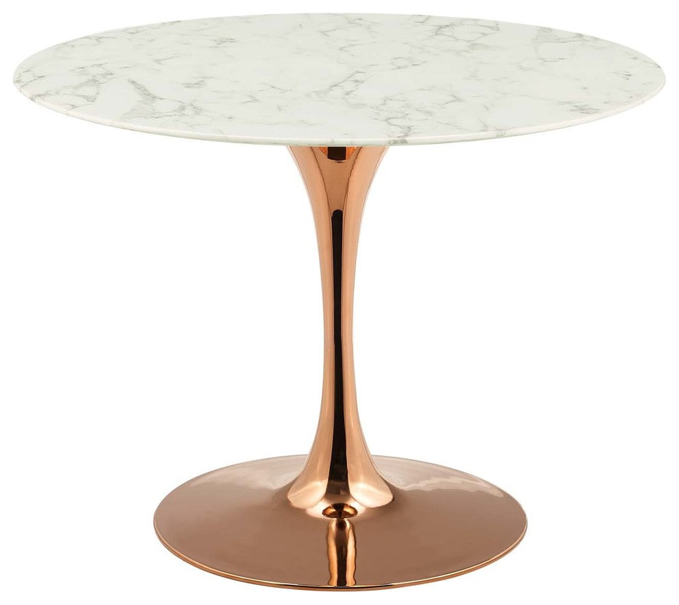 Lippa 40" Round Dining Table, Rose White