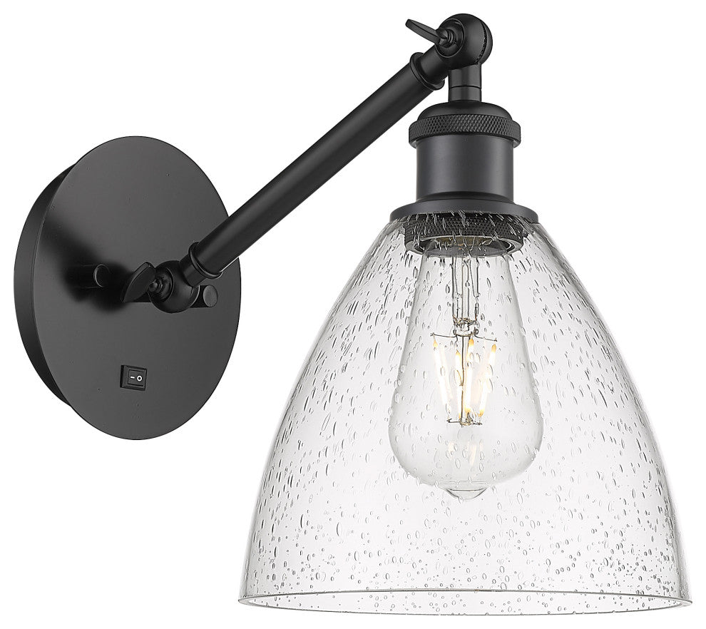 Innovations 317-1W-BK-GBD-754 1-Light Sconce, Matte Black