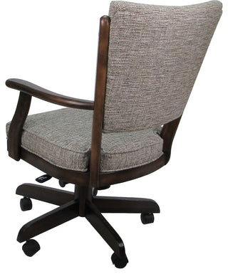 Caster Swivel Dining Chair on Wheels, Solid Wood, Jetty June Walnut