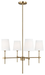 Baker 4-Light Chandelier, Satin Brass
