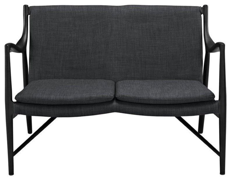 Modern Contemporary Upholstered Loveseat, Gray Fabric