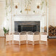 2 ft. Short Fiber Weave Room Divider White 6 Panels