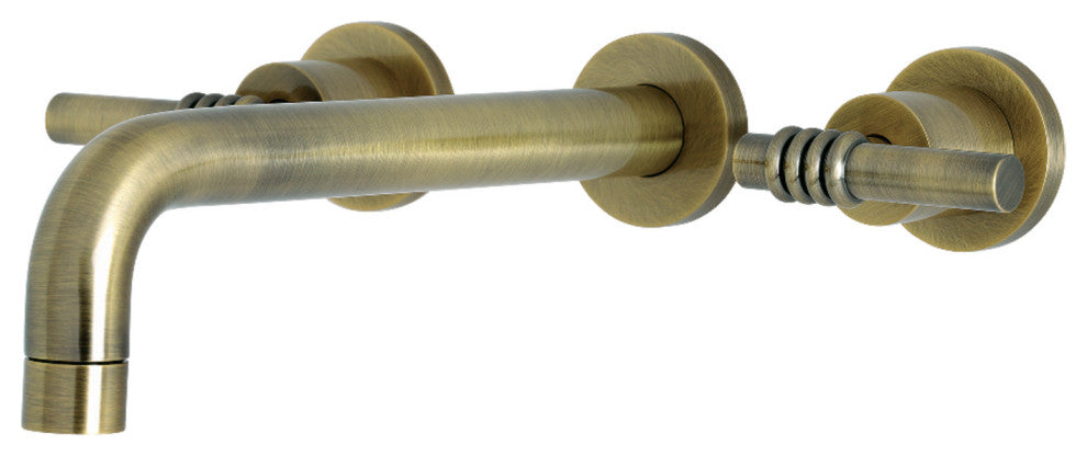 KS8023ML Two-Handle Wall Mount Tub Faucet, Antique Brass