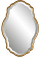 33 Inch Wood Wall Mirror, Elongated Quatrefoil, Gold