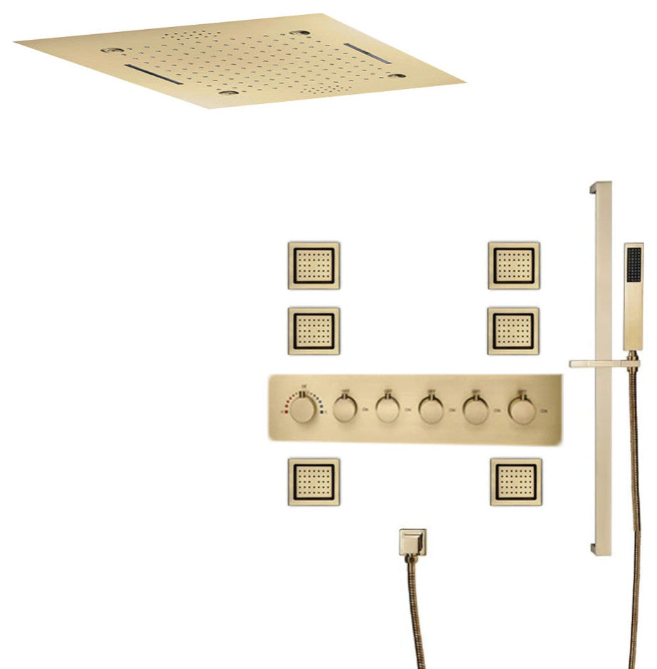 Led Musical Shower System With Hand Shower, Style 7- Touch Panel