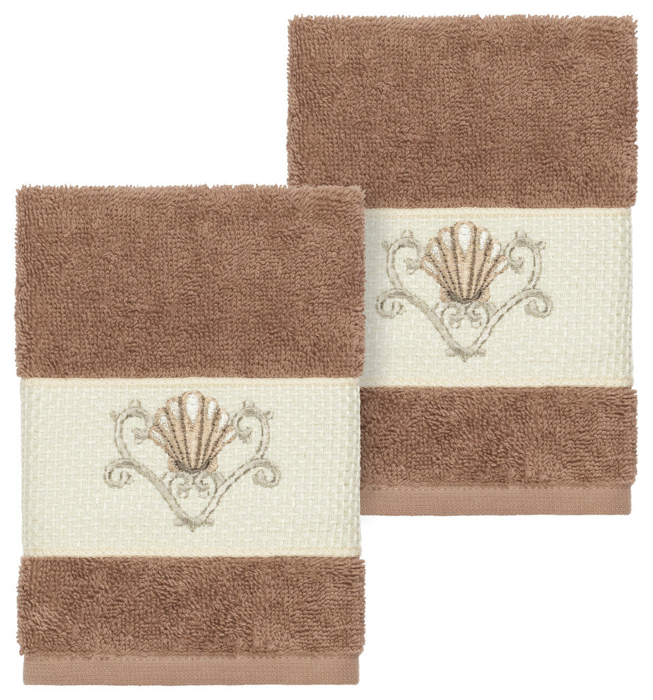 Bella 2 Piece Embellished Washcloth Set