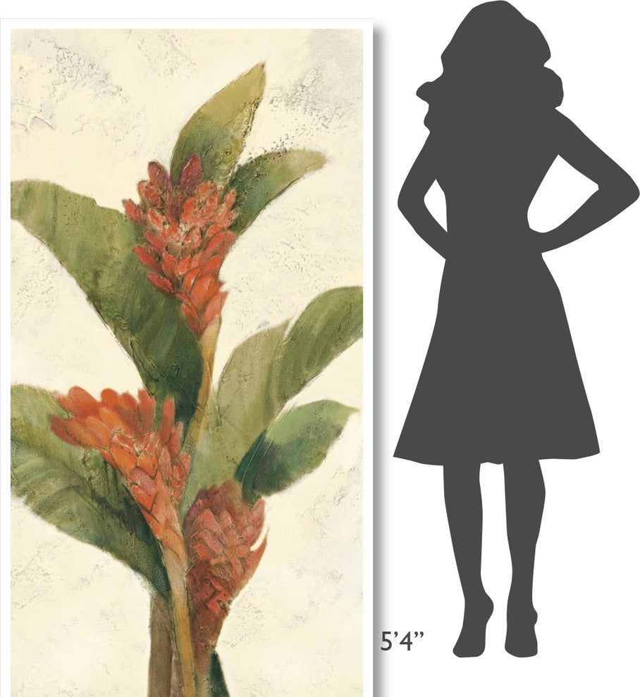"Ginger Blossom on White" Digital Paper Print by Albena Hristova, 38"x74"