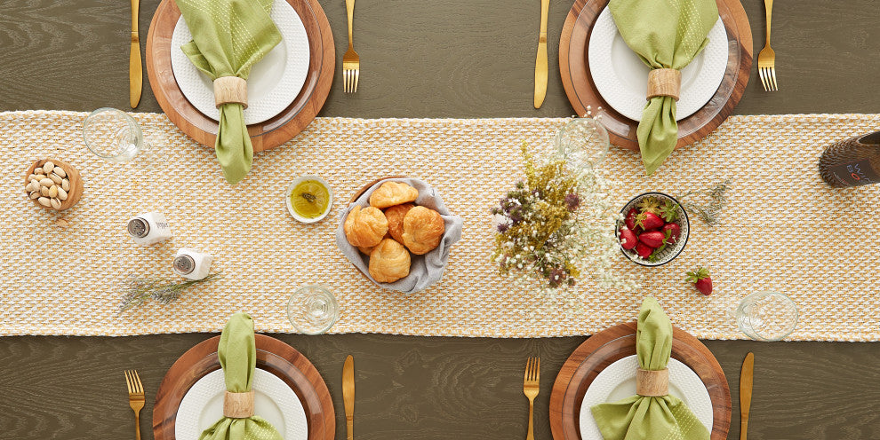 Honey Gold Woven Table Runner 15x108