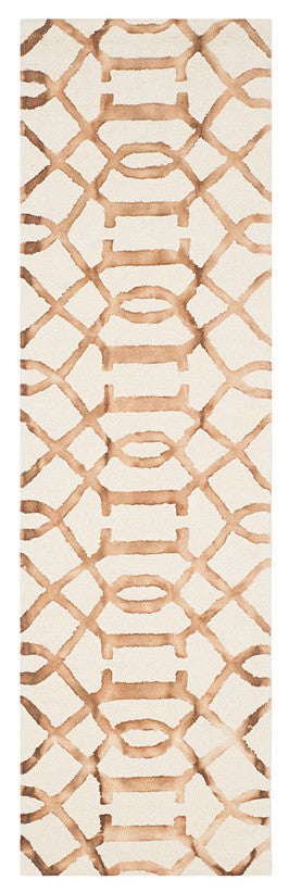 Safavieh Dip Dye Ddy712E Geometric Rug, Ivory/Camel, 2'3" X 6'0"