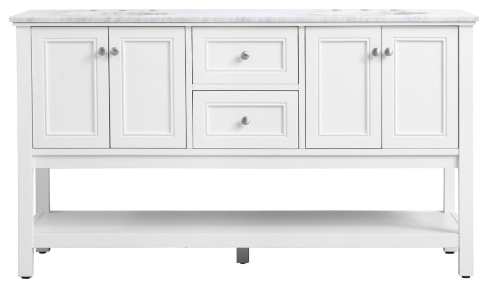 Home Living 60" Double Sink Bathroom Vanity Set, White