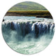 Amazing Waterfalls In Iceland, Landscape Large Disc Metal Wall Art, 11"