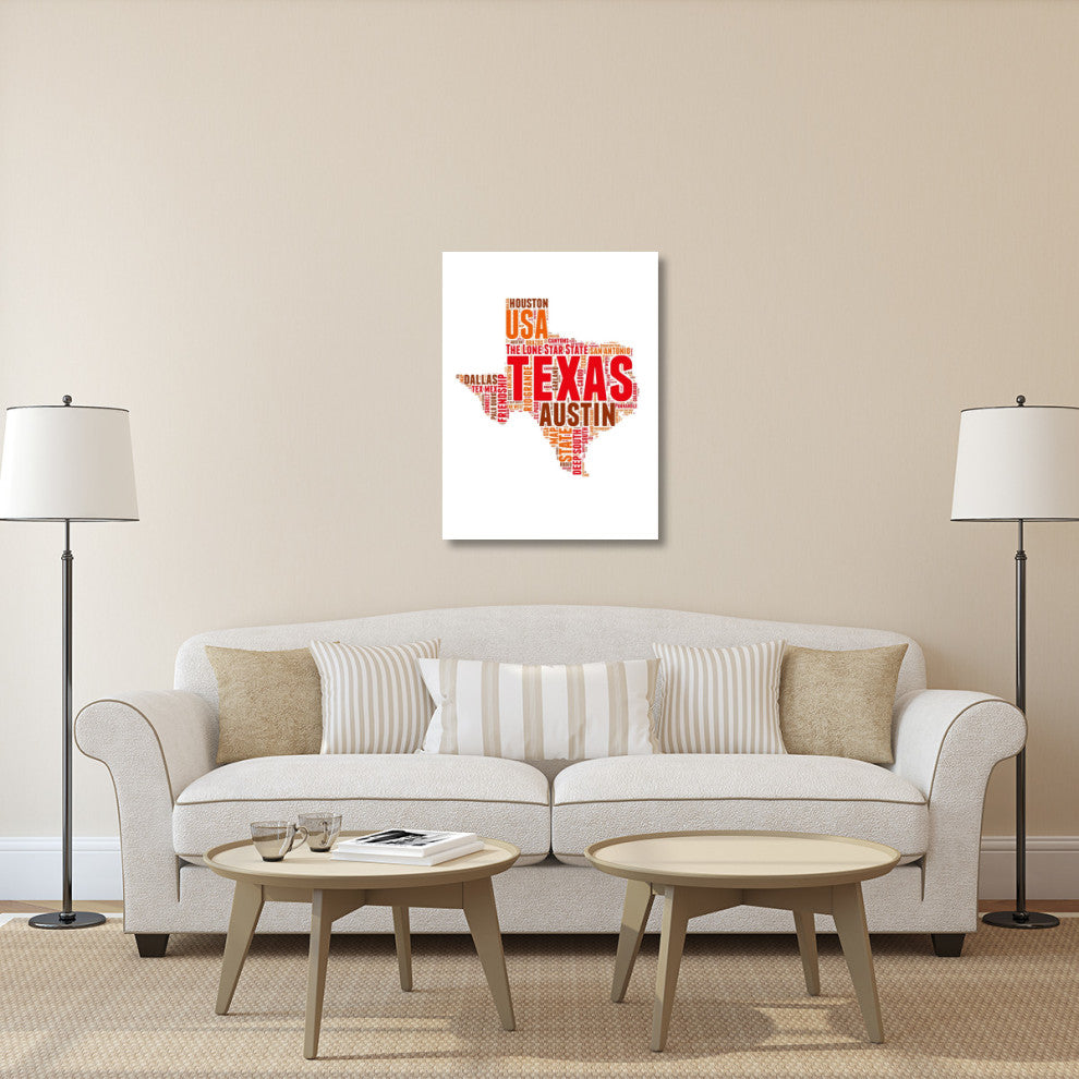 "Texas Word Cloud Map" Fine Art Print