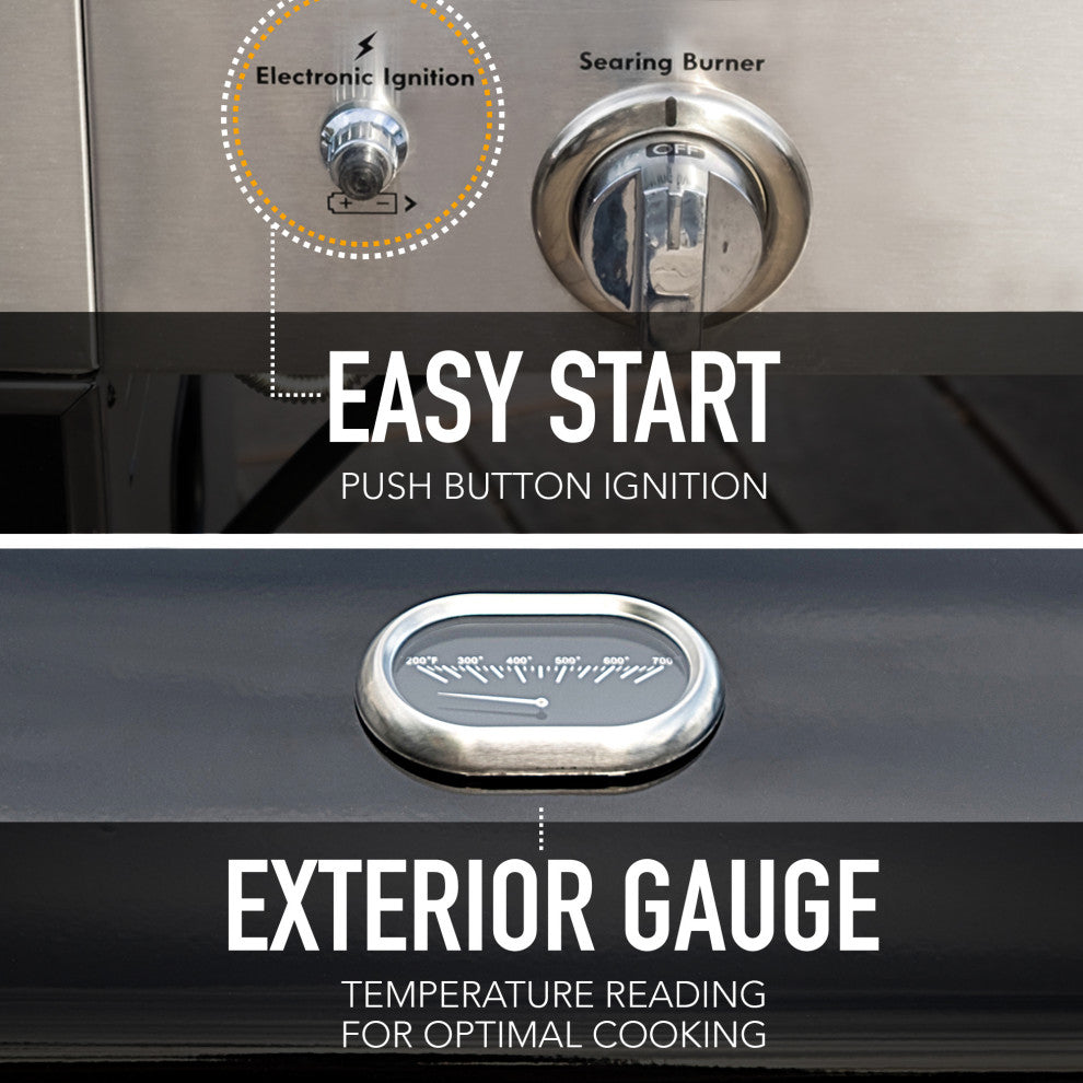 Kenmore 4 Burner with Searing Side Burner Gas Grill in Black and Chrome