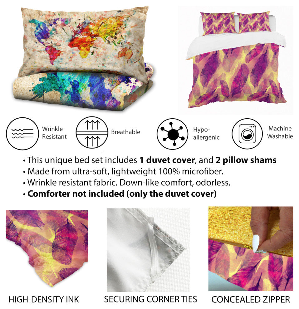 Fractal 3D Deep into Middle Modern and Contemporary Duvet Cover Set, King + 2 Sh