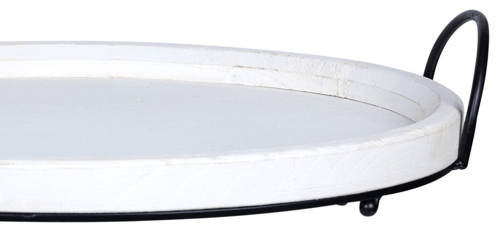 Farmhouse Style Round Decorative Tray