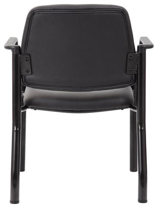 Boss Office Big and Tall Faux Leather Guest Chair in Black