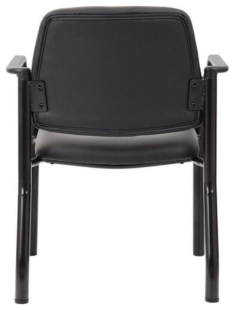 Boss Office Big and Tall Faux Leather Guest Chair in Black