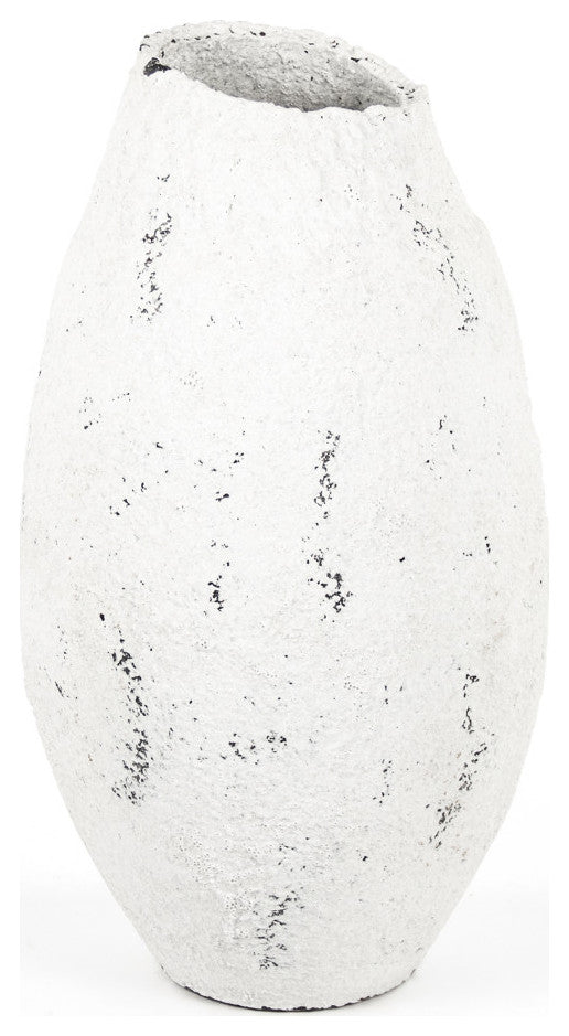 Large Distressed Vase, White, 24x37"
