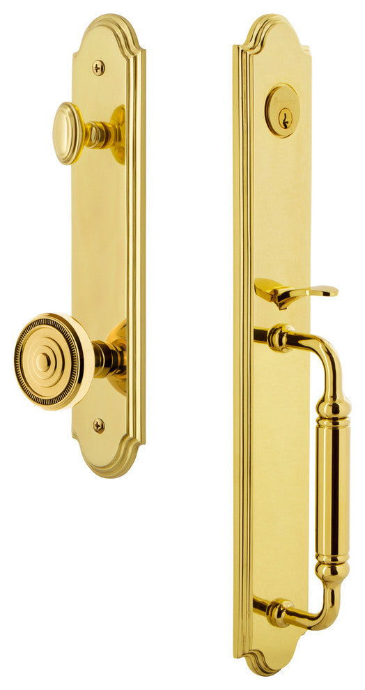 Arc 1-Piece Dummy Handleset, C Grip and Soleil Knob, Lifetime Brass, 848725