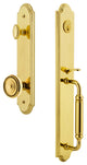 Arc 1-Piece Dummy Handleset, C Grip and Soleil Knob, Lifetime Brass, 848725