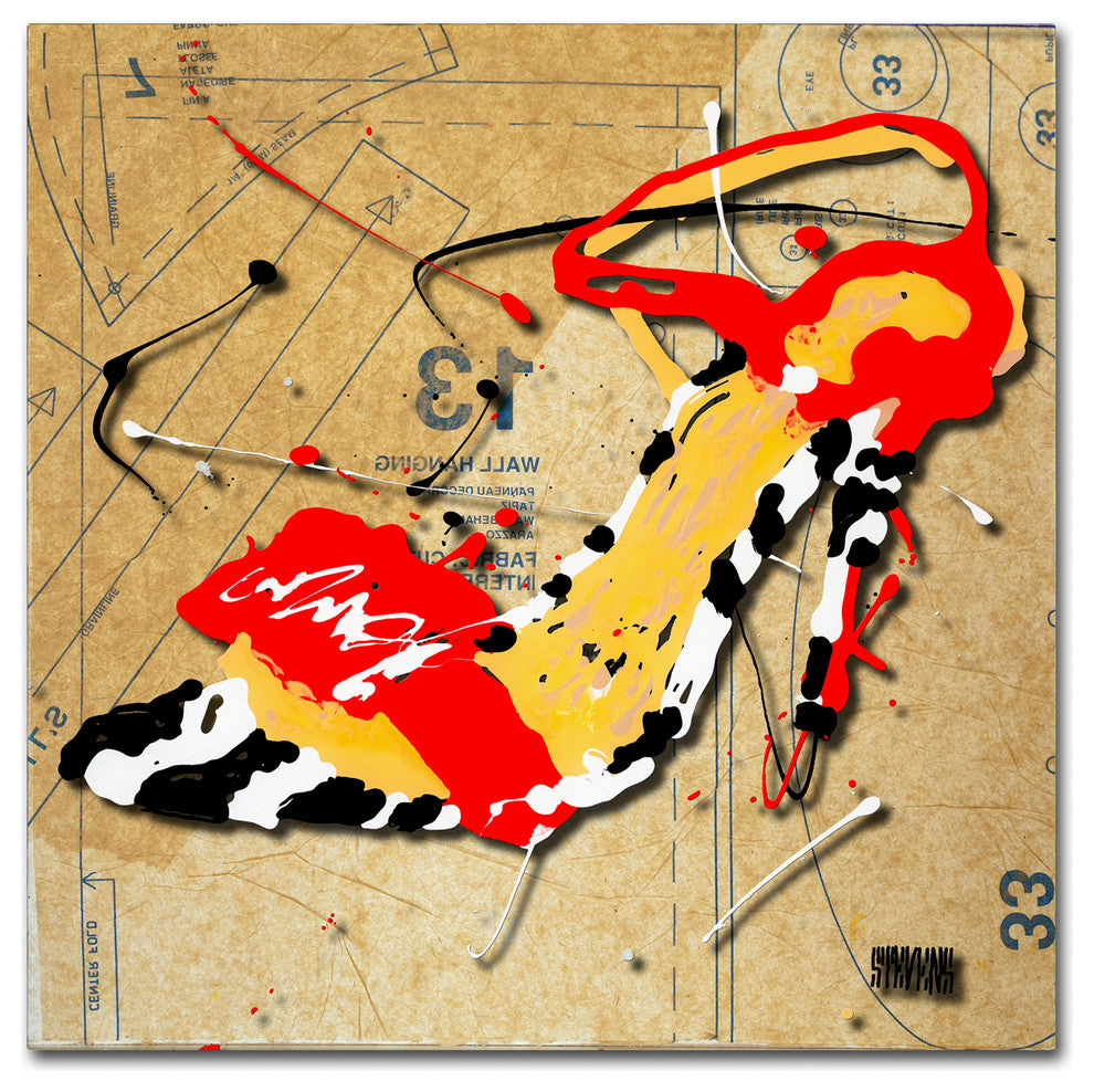 ''Zebra Heel Red'' Canvas Art by Roderick Stevens