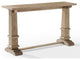 Pemberly Row Rectangular Top Farmhouse Wood Console Table in Rustic Brown