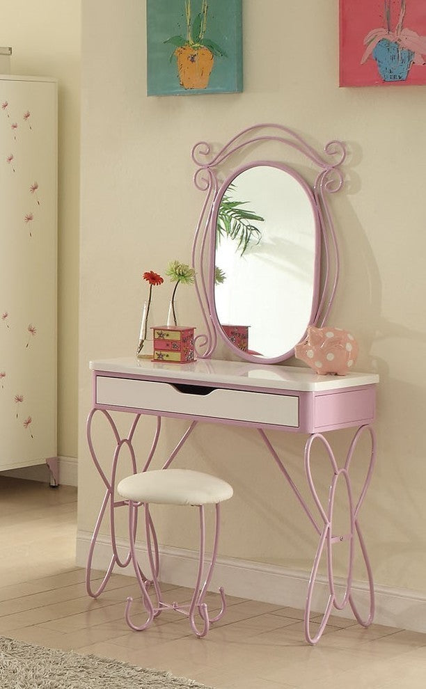 Priya II Vanity Set, White and Light Purple