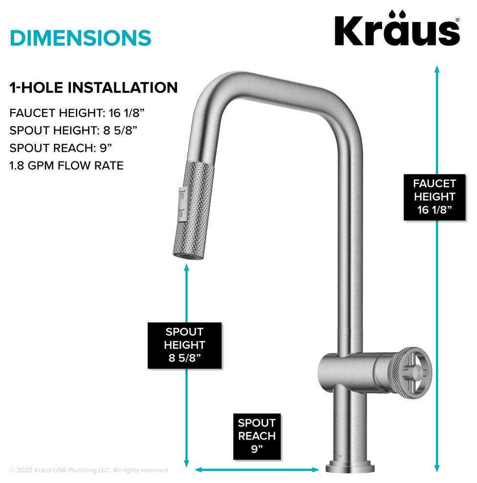 Urbix Bridge Kitchen Faucet, Spot Free Stainless Steel, Kpf-3126sfs