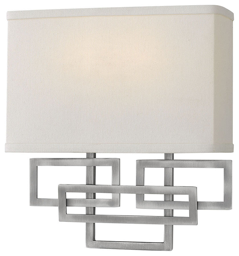 Hinkley Lanza Two Light Sconce, Antique Nickel