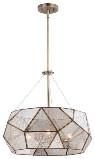 Euclid 20" 3 Light Pendant Aged Brass