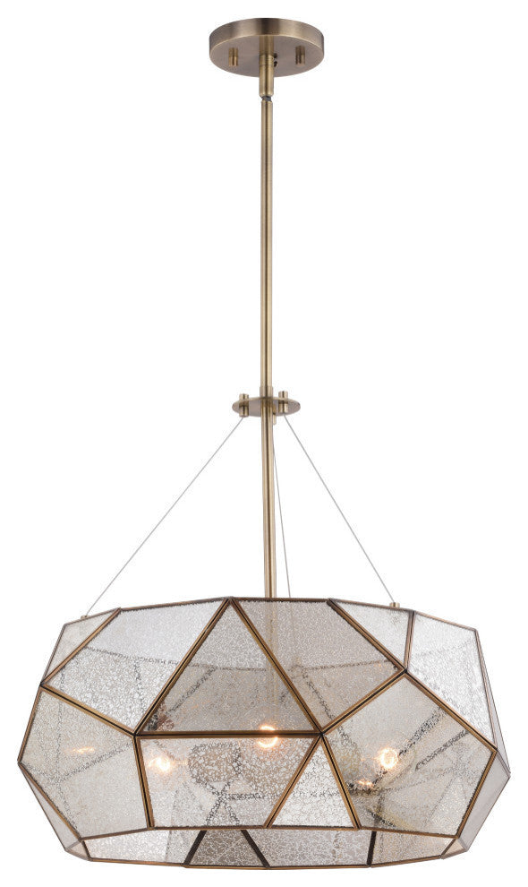 Euclid 20" 3 Light Pendant Aged Brass