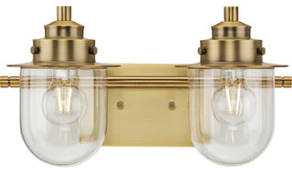 Northlake Collection Two-Light Vintage Brass Clear Glass Transitional Bath Light