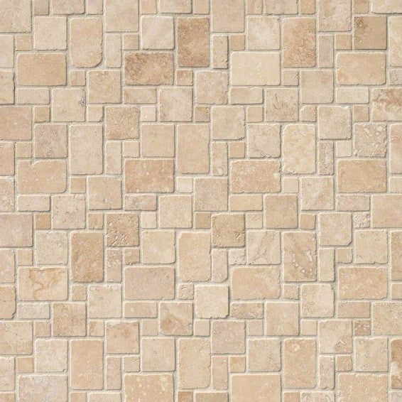 Ivory 12X12 Mini Versailles Mosaic, Set of 50